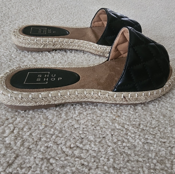 New Shu Shop Catherine" Quilted Espadrille Slides Size 8.5 - Picture 3 of 9